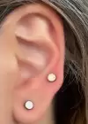 Gümüş Renk Delik Gerektirmeyen Cerrahi Mıknatıslı Çelik Piercing