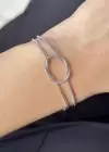 Gümüş Renk Düğüm Figürlü Çelik Bileklik