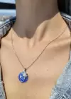 Gümüş Renk Dünya Ve Yıldız Figürlü Çelik Kolye