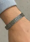 Gümüş Renk Erkek Çelik Kelepçe Bileklik