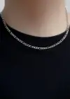 Gümüş Renk Erkek Zincir Çelik Kolye (55cm)