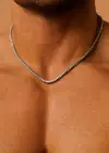 Gümüş Renk Erkek Zincir Çelik Kolye (55cm)
