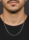Gümüş Renk Erkek Zincir Çelik Kolye (60cm)
