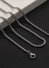Gümüş Renk Erkek Zincir Çelik Kolye (60cm)