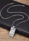 Gümüş Renk Erkek Zincir Çelik Kolye (60cm)