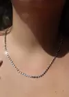 Gümüş Renk Ezme Pul Kolye