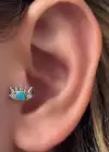 Gümüş Renk Göz Figürlü Çelik Tragus/Kıkırdak Küpe/Piercing (Tek)