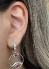 Gümüş Renk Göz Figürlü Çelik Xupıng Küpe (Çift)