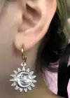 Gümüş Renk Güneş Figürlü Çelik Küpe (Çift)