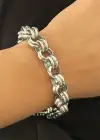 Gümüş Renk Halka Detaylı Çelik Bileklik
