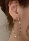 Gümüş Renk Halka Küpe 60MM (Çift)