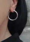 Gümüş Renk Halka Küpe (Çift)