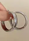 Gümüş Renk Halka Küpe (Çift)