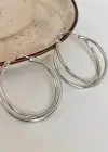 Gümüş Renk Halka Küpe (Çift)