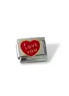 Gümüş Renk I Love You Yazılı Çelik Nomination Charm (Tek)