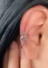 Gümüş Renk İnci Detaylı Çelik Ear Cuff (Tek)
