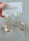 Gümüş Renk İnci Detaylı Çelik Küpe (Çift)