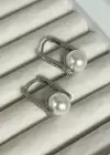 Gümüş Renk İnci Detaylı Çelik Xuping Küpe (Çift)