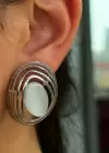 Gümüş Renk İnci Detaylı Küpe (Çift)