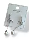 Gümüş Renk İnci Ve Taş Detaylı Çelik Xuping Küpe (Çift)