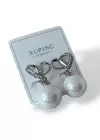 Gümüş Renk İnci Ve Taş Detaylı Çelik Xuping Küpe (Çift)