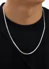 Gümüş Renk İtalyan Erkek Çelik Kolye