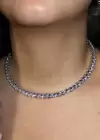 Gümüş Renk Kalp Detaylı Taşlı Choker Kolye