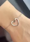 Gümüş Renk Kalp Figürlü Çelik Bileklik