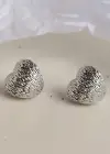 Gümüş Renk Kalp Figürlü Çelik Küpe (Çift)