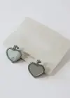 Gümüş Renk Kalp Figürlü Çelik Küpe (Çift)
