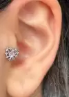 Gümüş Renk Kalp Figürlü Çelik Tragus/Kıkırdak Küpe/Piercing (Tek)