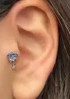 Gümüş Renk Kalp Figürlü Çelik Tragus/Kıkırdak Küpe/Piercing (Tek)