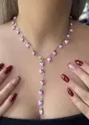Gümüş Renk Kalp Figürlü Çelik Y Kolye