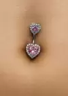 Gümüş Renk Kalp Figürlü Cerrahi Çelik Göbek Piercing