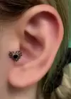 Gümüş Renk Kalp Figürlü Cerrahi Çelik Tragus/Kıkırdak Küpe/Piercing