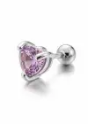 Gümüş Renk Kalp Figürlü Cerrahi Çelik Tragus/Kıkırdak Küpe/Piercing (Tek)