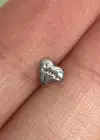 Gümüş Renk Kalp Figürlü Cerrahi Çelik Tragus/Kıkırdak Küpe/Piercing (Tek)