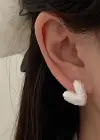 Gümüş Renk Kalp Figürlü Küpe (Çift)