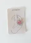 Gümüş Renk Kalp Figürlü Taş Detaylı 14K Altın Kaplama TX Ear Cuff (Tek)