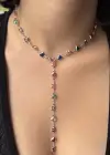 Gümüş Renk Kalp Ve Kelebek Figürlü Çelik Y Kolye