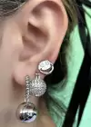 Gümüş Renk Karışık Figürlü 3lü YSX Küpe Set