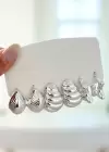 Gümüş Renk Karışık Figürlü 6lı Küpe Set