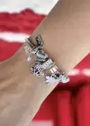 Gümüş Renk Karışık Figürlü Çelik Pandora Bileklik
