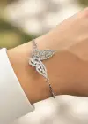 Gümüş Renk Kelebek Figürlü Çelik Bileklik
