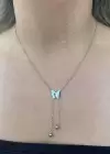 Gümüş Renk Kelebek Figürlü Çelik Xuping Kolye