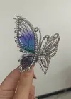 Gümüş Renk Kelebek Figürlü Metal Mandal Toka