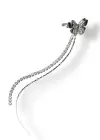 Gümüş Renk Kelebek Figürlü Sallantılı Ear Cuff Küpe (Tek)