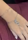 Gümüş Renk Kelebek Figürlü Taş Detaylı Çelik Şahmeran
