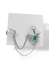 Gümüş Renk Kelebek Figürlü Taş Detaylı İkili Ear Cuff Küpe Set
