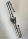 Gümüş Renk Kelebek Figürlü Taş Detaylı Kulak Aksesuarı (Tek)